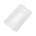 Double-sided dense tooth plastic flea comb for pets, shown with dimensions of 0.85 by 5 centimetres.