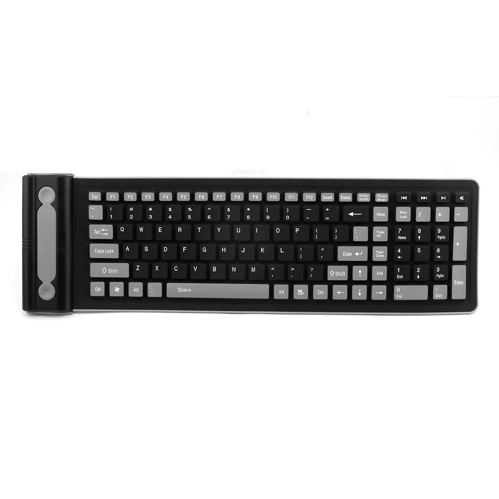 24g folding wireless silicone keyboard in Style1 shape on desk