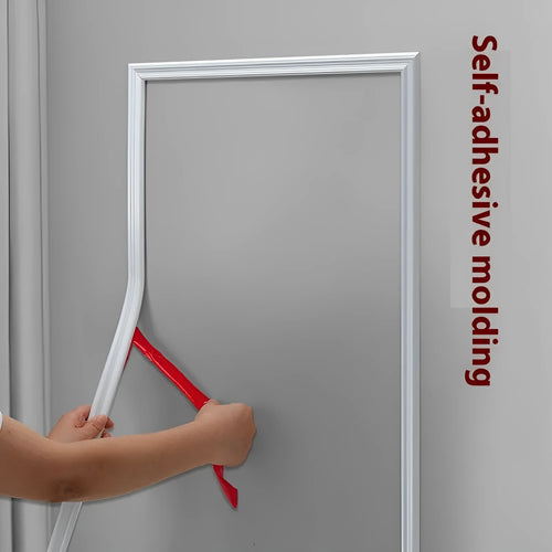 Flexible PVC background wall shaping frame with self-adhesive edge banding in four colour options