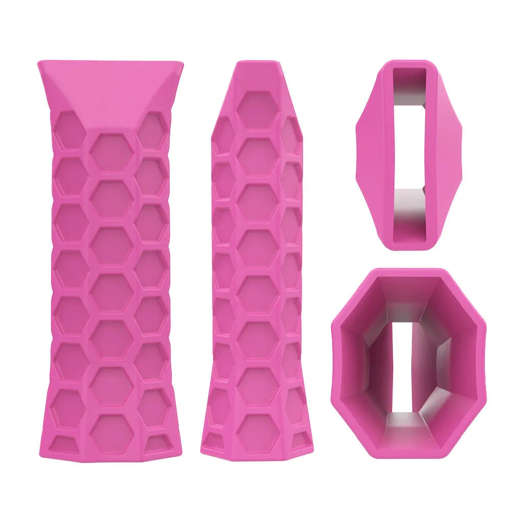 Silicone non-slip sweat-absorbent case for tennis and table tennis peak rackets, 12x4x3cm, in white black grey or rose.