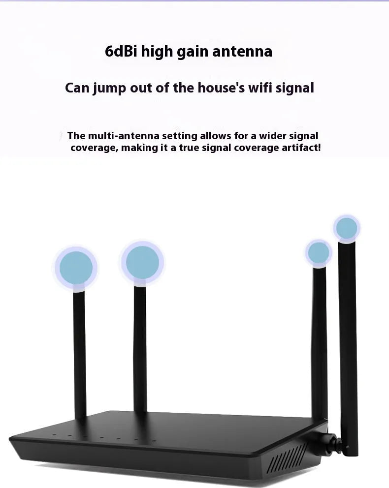 Portable 300m wireless router with five network ports in compact bare metal housing