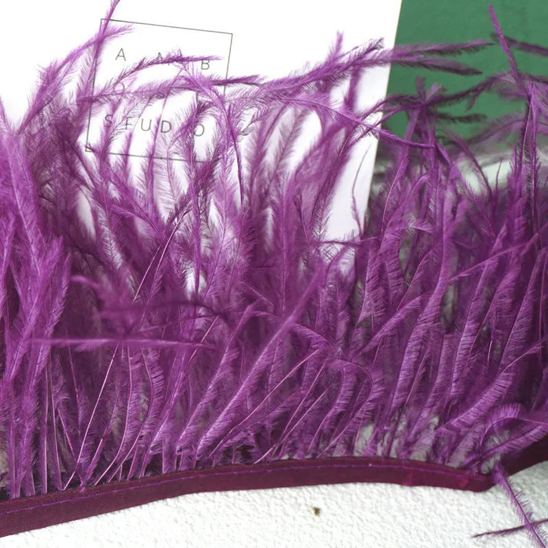 Decorative feather cloth strip DIY trim 10-15cm wide in multiple colours for clothing crafts