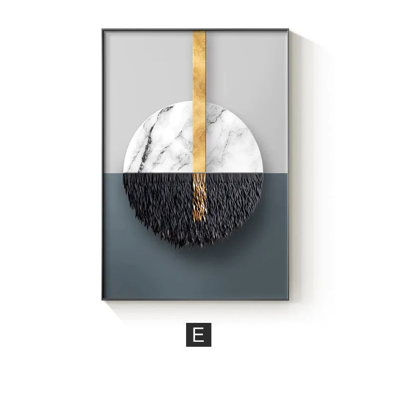 Abstract geometric canvas painting wall art poster in modern design