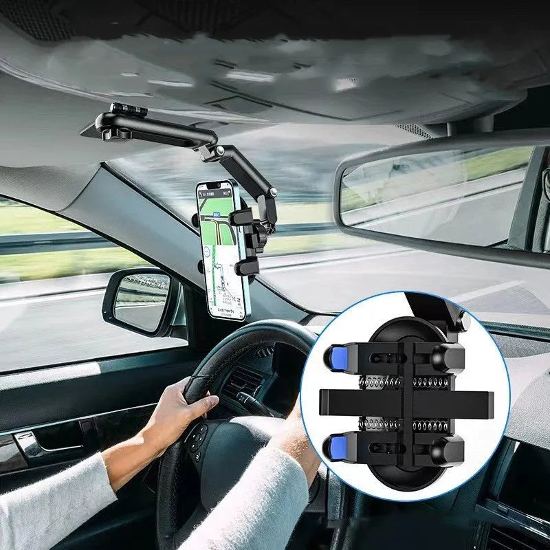 Black car sun visor mount with buckle attachment for rear seat sun protection