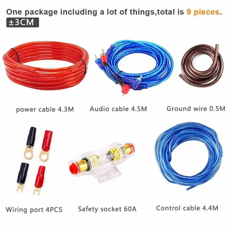 RCA audio cable 10GA MD-8 for car stereo subwoofer amplifier modification with flame-retardant insulation