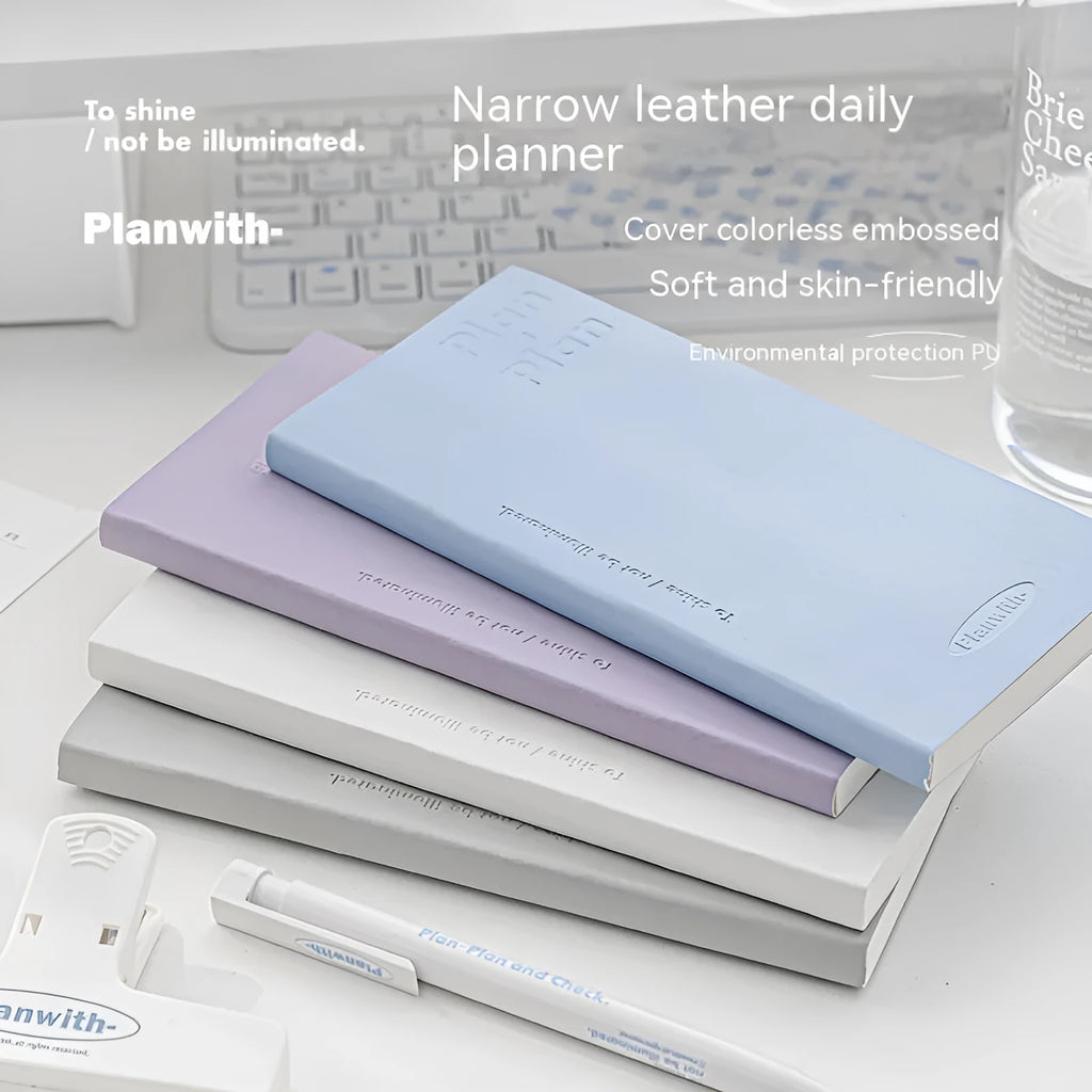 Embossed simple visual daily meter book with coloured paper cover and 80 pages