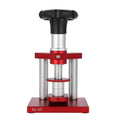Watch repair spiral cap presser device with a set of 20 plastic moulds for watch backs.