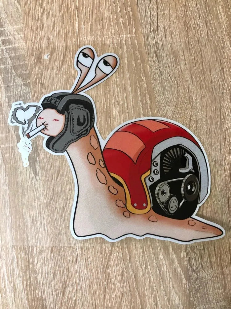 Reflective snail bumper sticker 12cm by 8cm with polyester material and animal pattern in picture colour