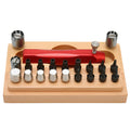 20-piece steel watch repair open tube set with barrel-opening tool in compact storage case