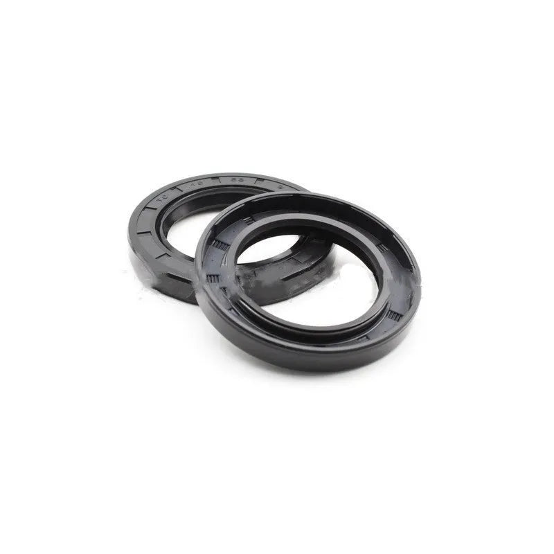 AG100 motorcycle rubber engine oil seal kit showing multiple black seals with carbon steel frames