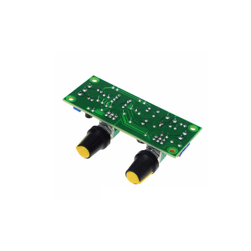 Super dynamic bass boost front stage circuit board with potentiometers and mounting holes