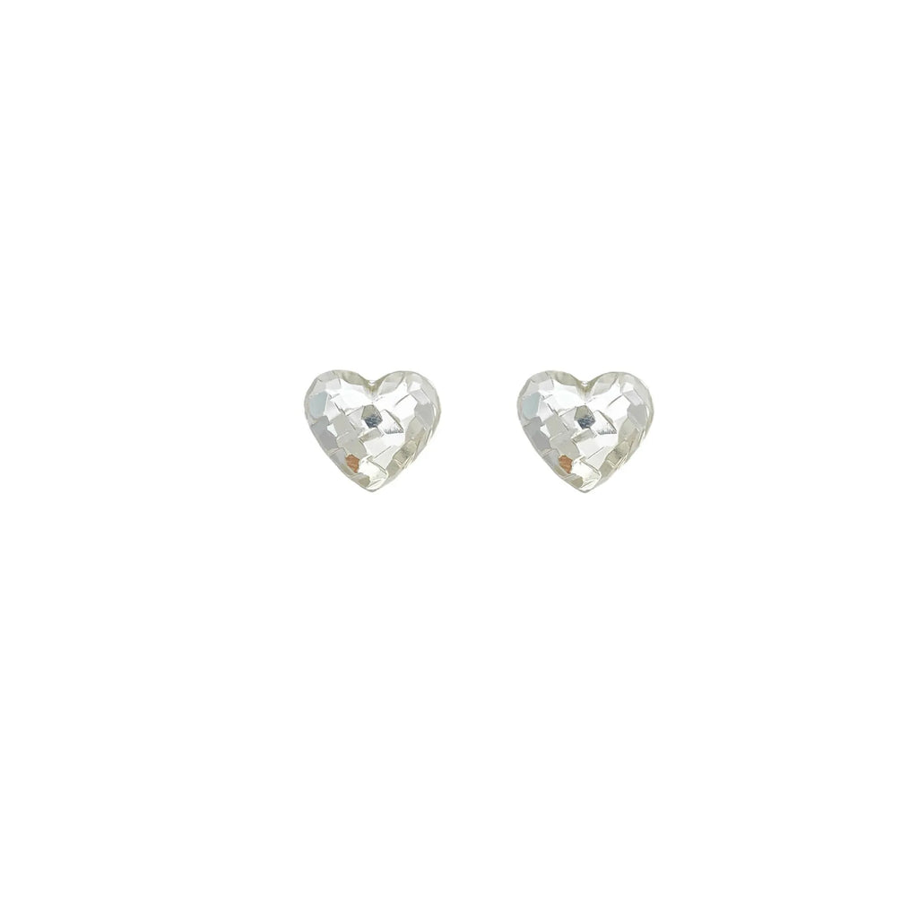 Gold copper heart shaped ear clips without ear holes on non-pierced earlobe, simple style