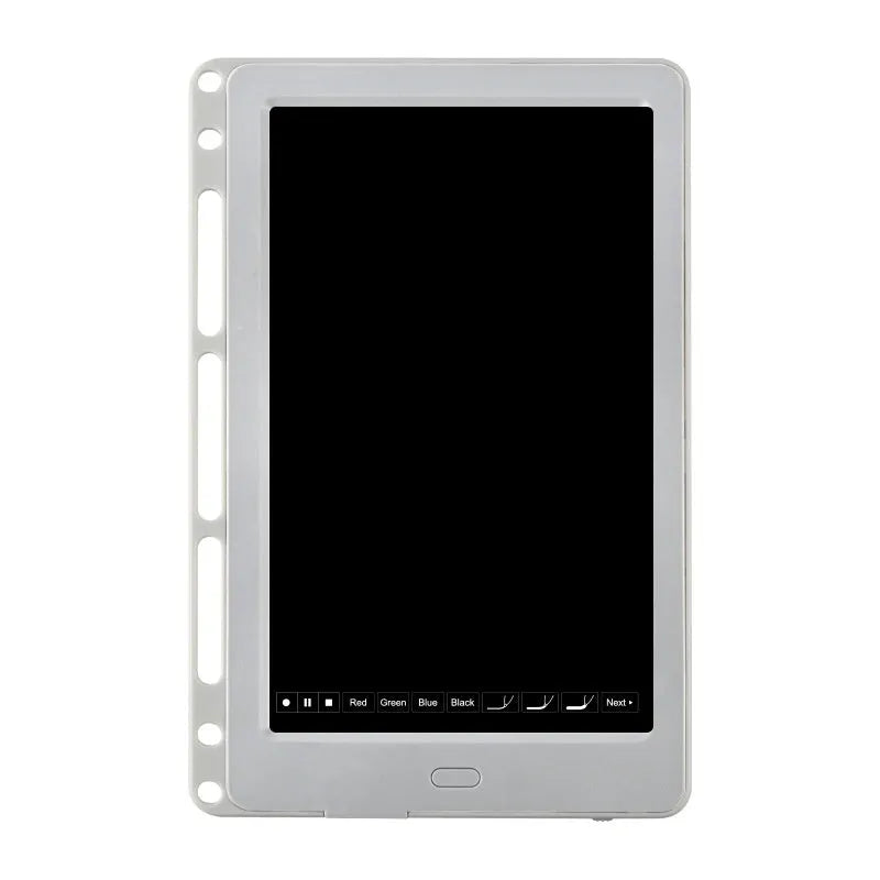 85-inch electronic writing pad with smart pen in black, dark blue, or sky blue stitching design.