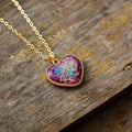 Heart-shaped emperor stone necklace with natural stone pendant in red and blue colour options, single necklace.