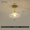 Japanese style log walnut colour brass ceiling lamp for entrance hallway with tricolour light function