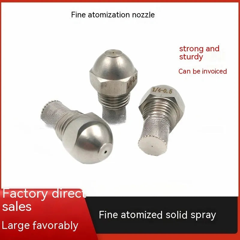 304 stainless steel industrial spray nozzle with external thread and two-point orifice