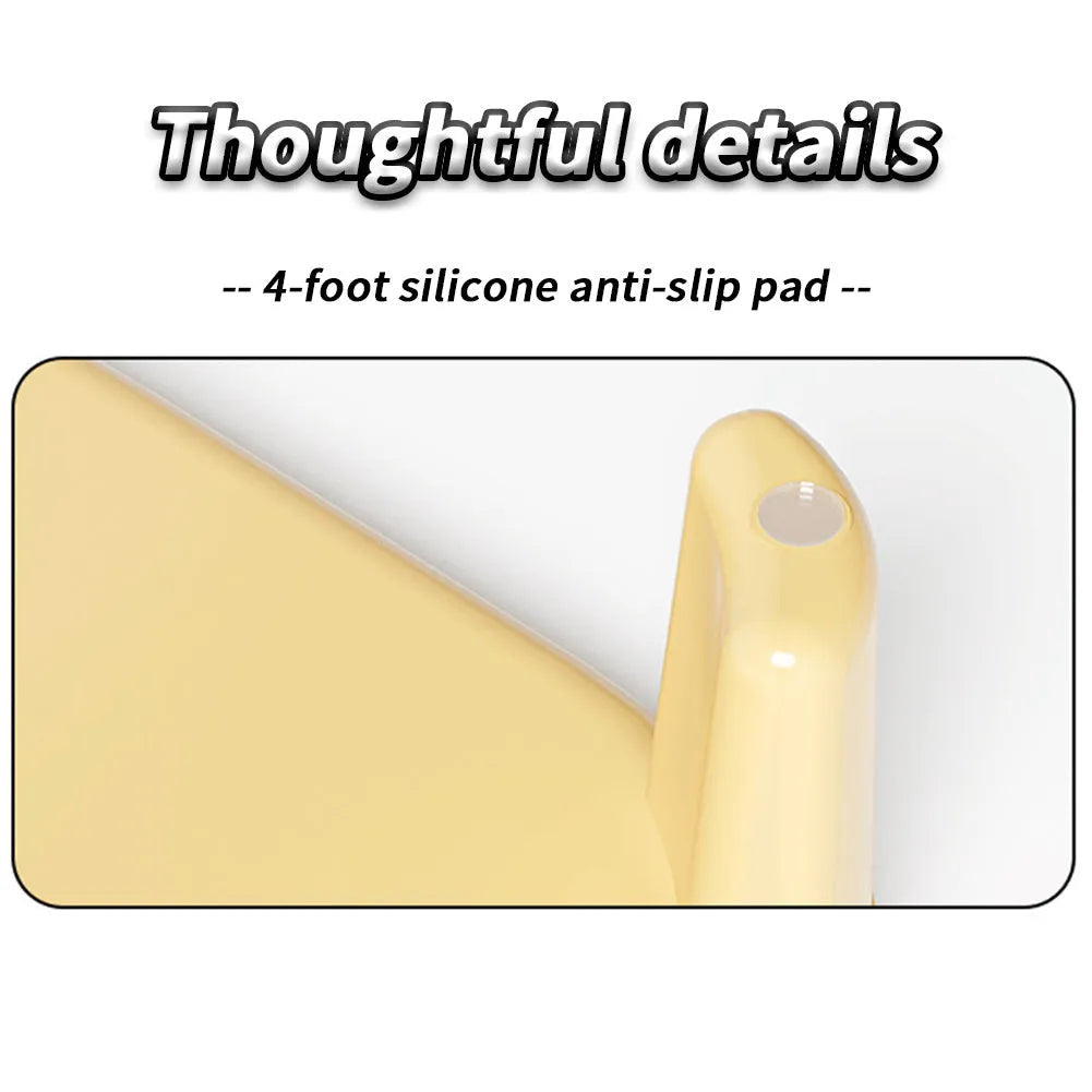Milk yellow plastic cat litter mat with double-sided design and silicone anti-slip feet
