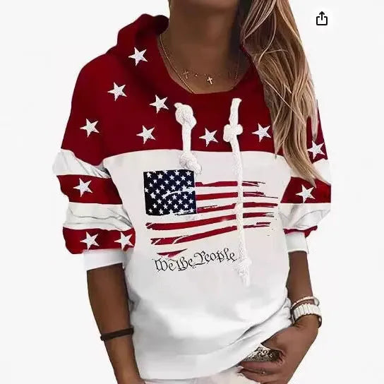 Men's hooded digital print sweatshirt loose fit polyester blend long sleeve side pocket multiple colours