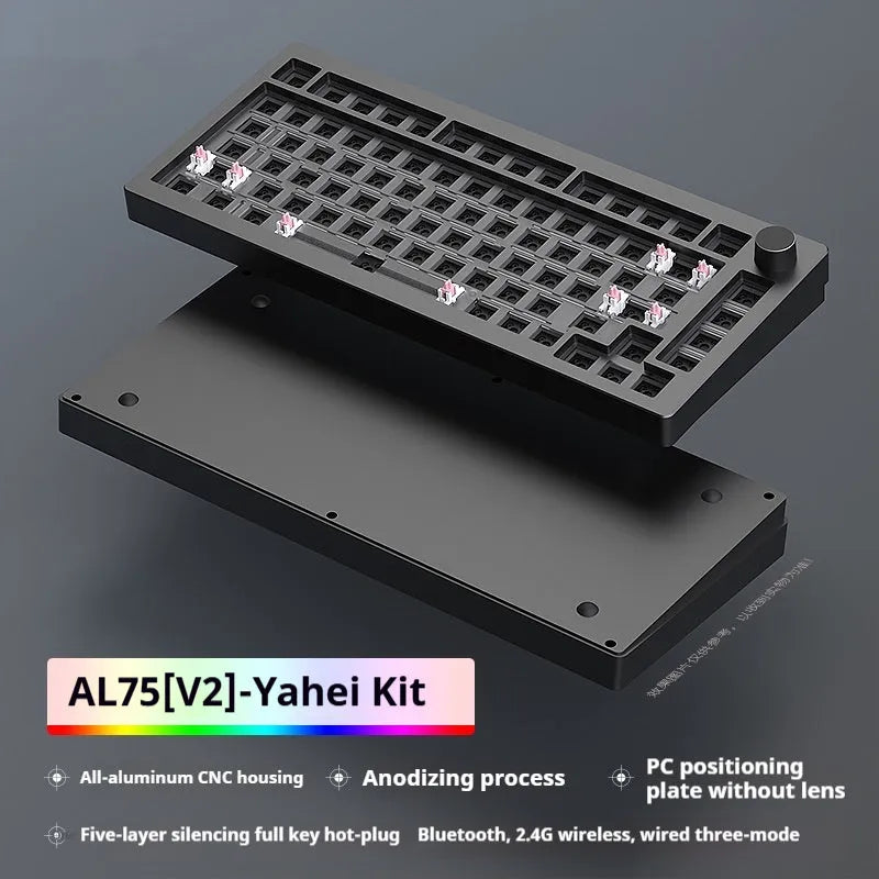 Heiji Snake aluminium mechanical keyboard kit with key puller and switch puller on a desk
