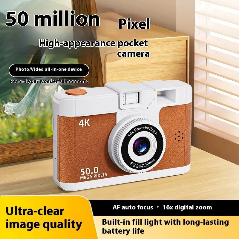 Children's camera with automatic printing, ultra HD video, LCD screen, 104 x 66 x 24 mm, six colours