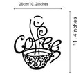 Black iron wall decor with English letters silhouette, modern style, 26x28cm.