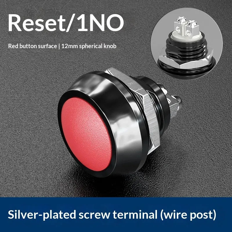 12mm red wave spherical handle self-resetting electronic remote control switch button