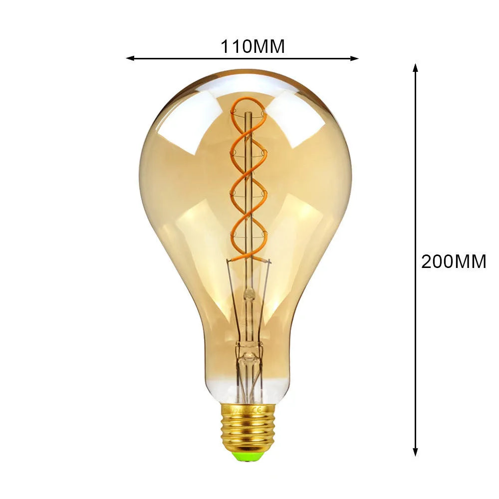 Double helix golden LED light strip measuring 110 by 200mm with spiral design