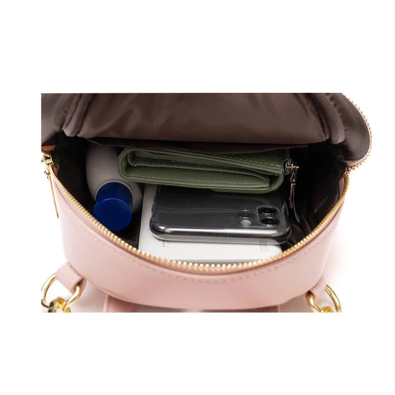Soft PU mini backpack in street trend style with large capacity and internal organisation pockets