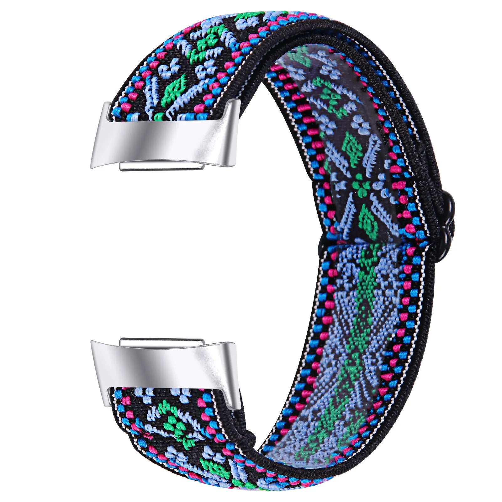 Elastic printed watch strap for Fitbit Charge 6 shown in multiple colour options
