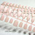 Set of frosted velvet Cat's Eye artificial nail tips in short ladder sizes on a display card.