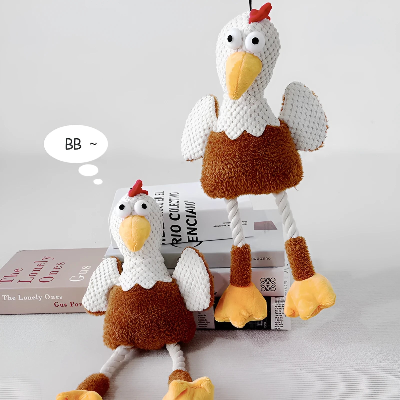 White resistant chew toy for dogs and cats on a plain background.