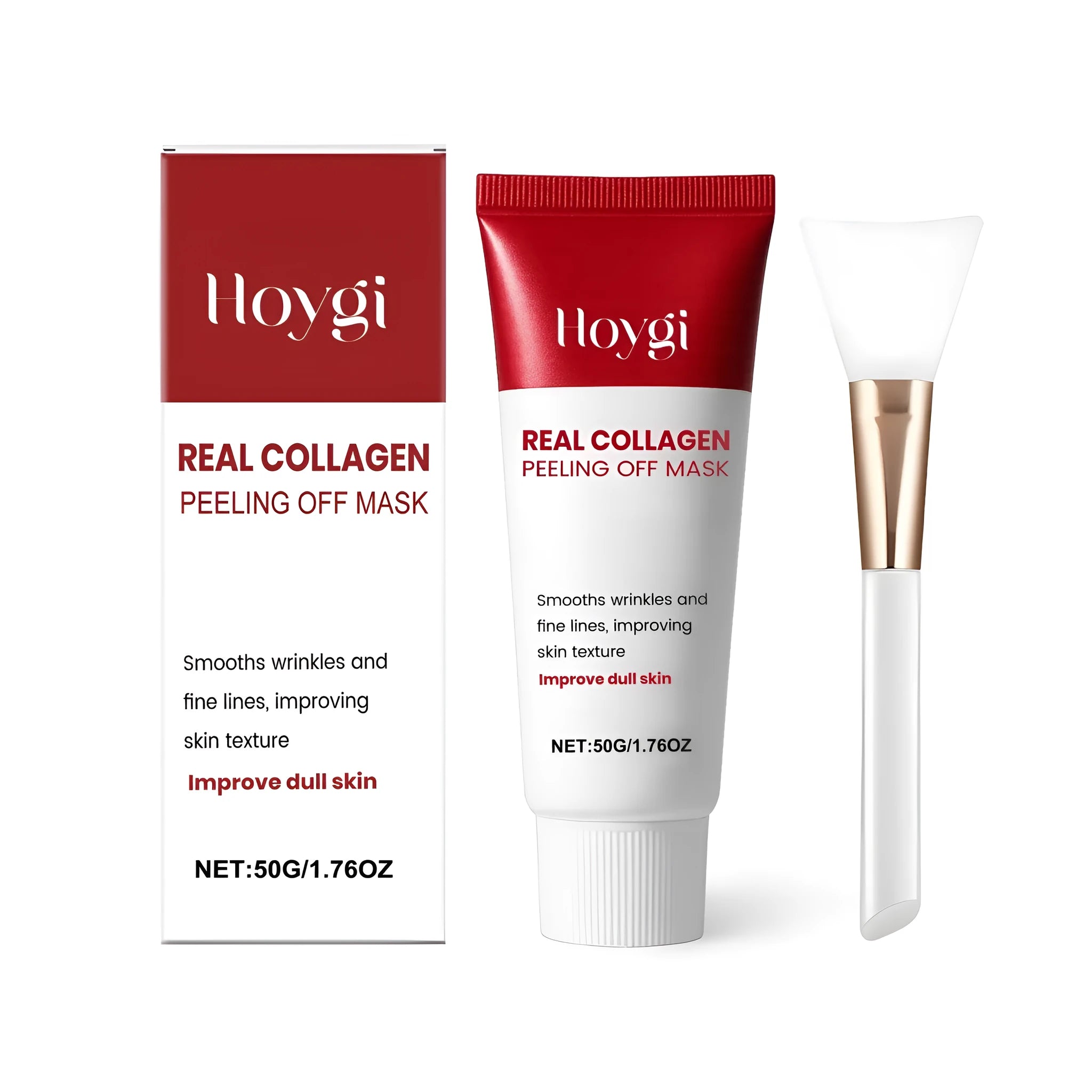 50g jar of collagen peeling off mask with brush applicator for facial treatment