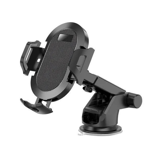 Auto lock car phone holder mounted on air vent with black grey ABS and silicone construction