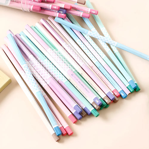Basswood thermal transfer pencil with six-angle rod design on drafting paper