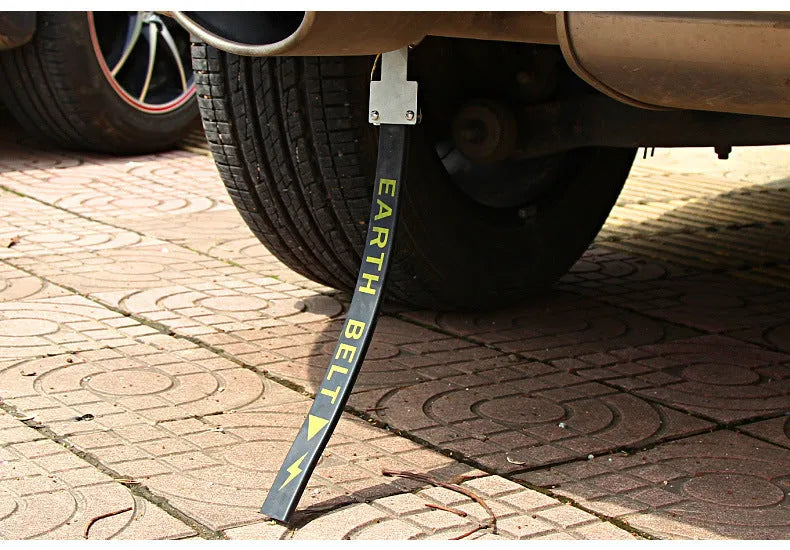 Black car electrostatic grounding chain belt measuring 370mm with rubber and copper wire construction