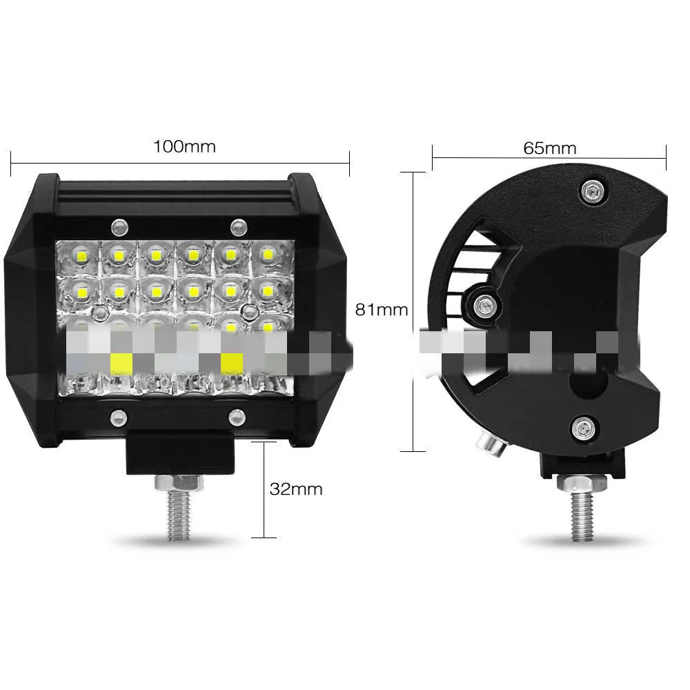 Black LED strip lights with 4 rows of light beads mounted on 304 stainless steel bracket
