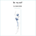 Colourful floral arm tattoo transfer sticker 11.5x4cm with Be My Self Be Yourself wording