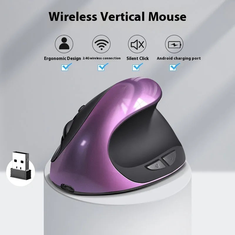 Vertical ergonomic computer mouse with USB connection in multiple colour options