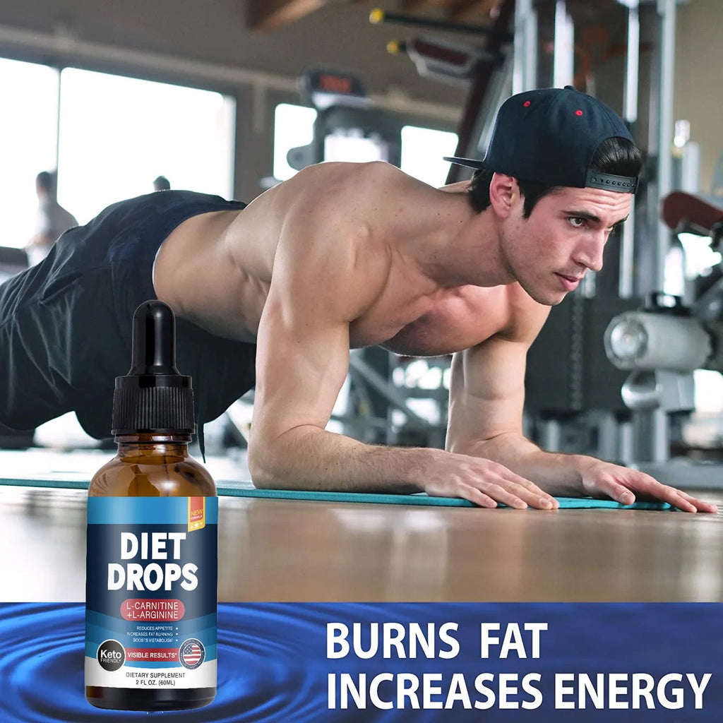 60ml bottle of ketone drops dietary supplement with dropper for liquid administration