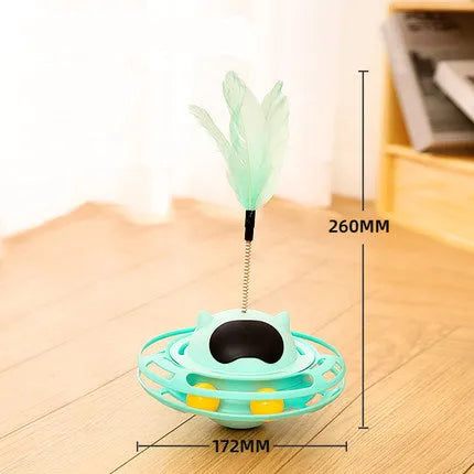 Pink cat tumbler toy with self-hi stick measuring 17 cm for mechanical interactive play