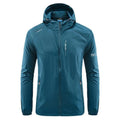 Men's light gray summer hooded jacket with thin nylon fabric and loose fit design