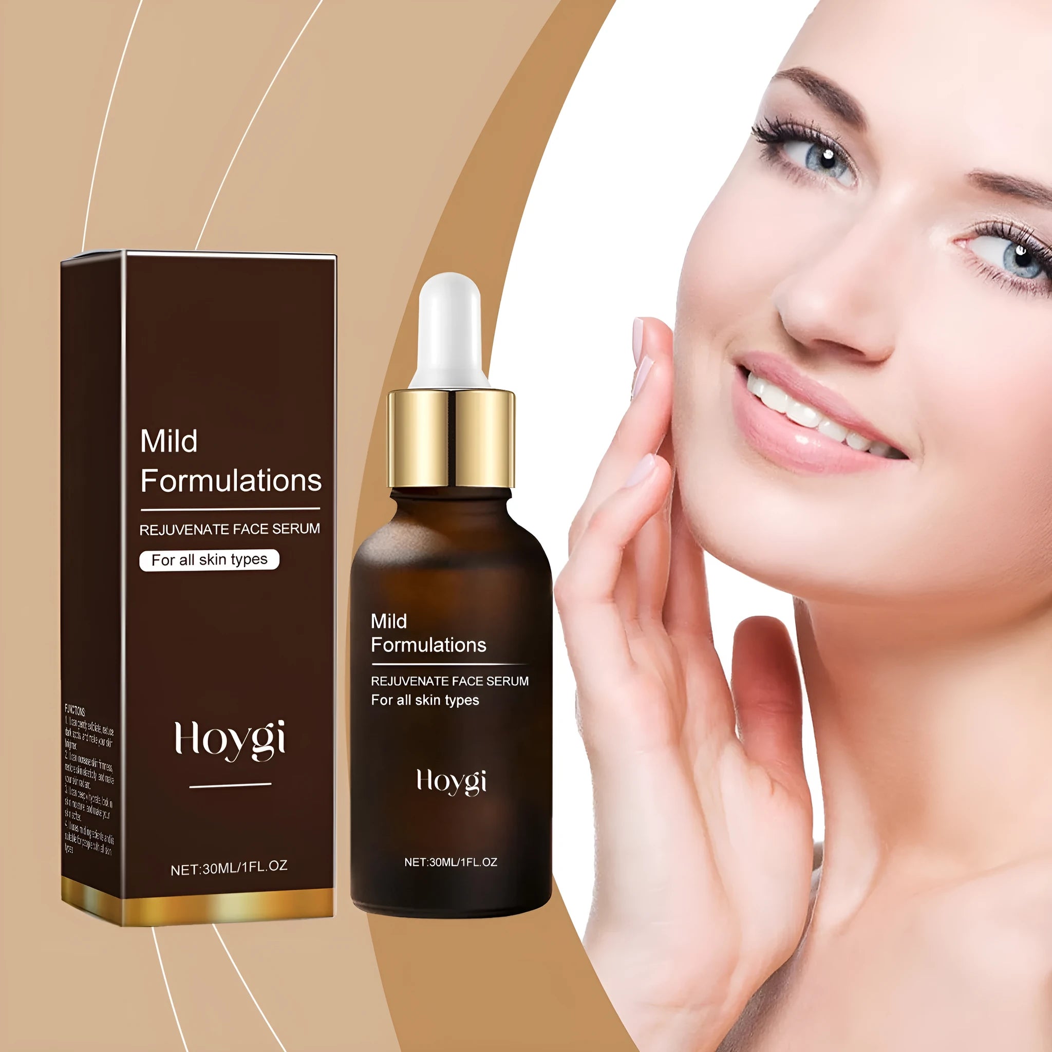 30ml facial skin care essence bottle with hyaluronic acid, vitamin C, collagen, and arbutin formula