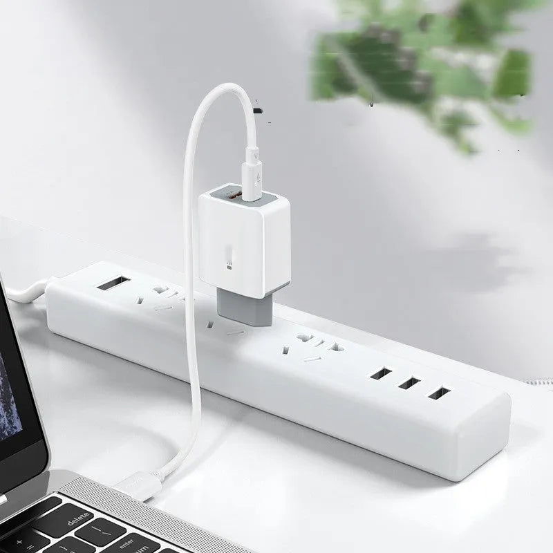 White European standard phone fast charger set with charging head and cable
