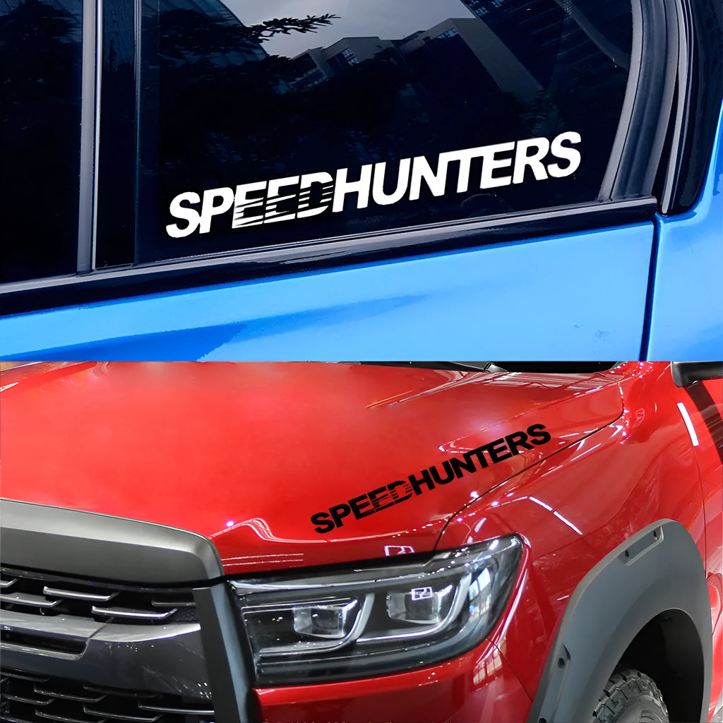 Long reflective vinyl car sticker with graphic design in one of nine colour options
