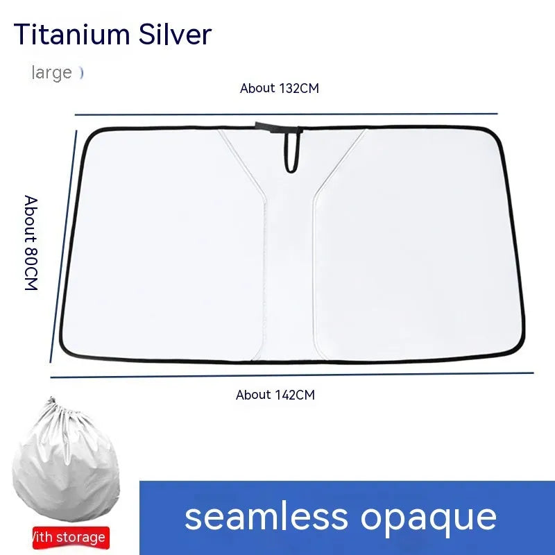 Car double ring front shield sun protection with titanium silver coating and NC fabric construction