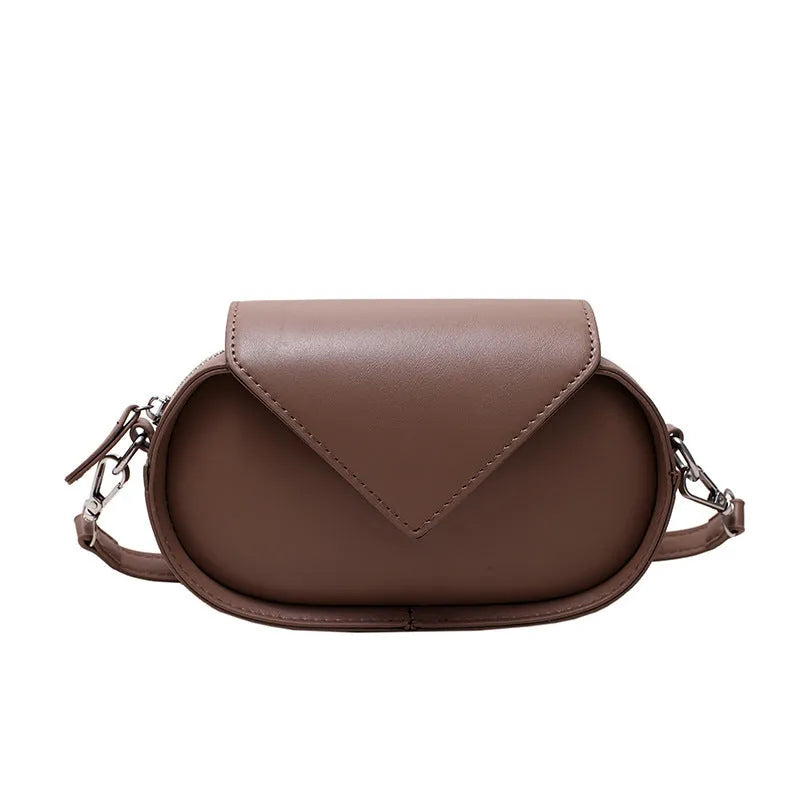 Retro patchwork shoulder bag in brown, PU outer, horizontal square shape, single strap