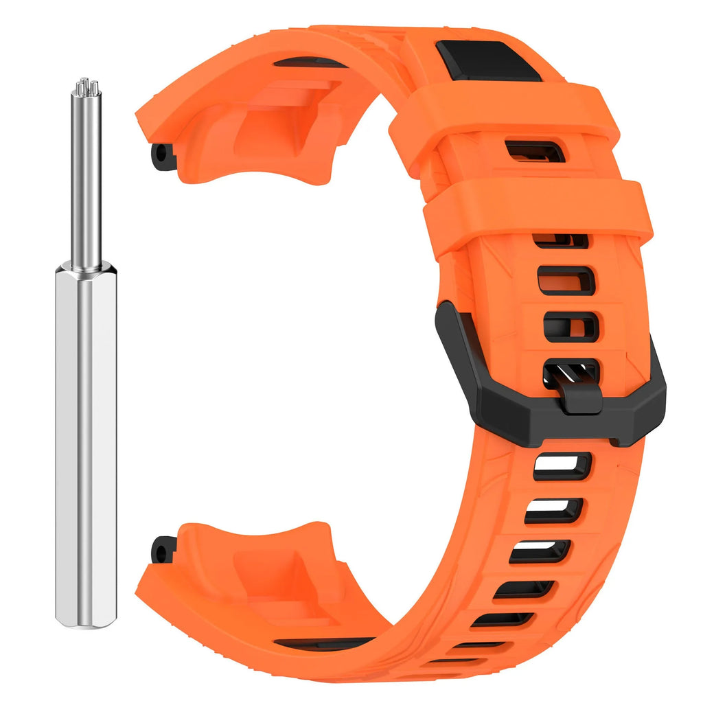 Huami two-colour silicone sport watch strap for Amazfit T-Rex 3, grey yellow colour, with screwdriver