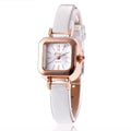 Women's retro fashion watch with 10mm alloy case in black, white, pink, or brown.