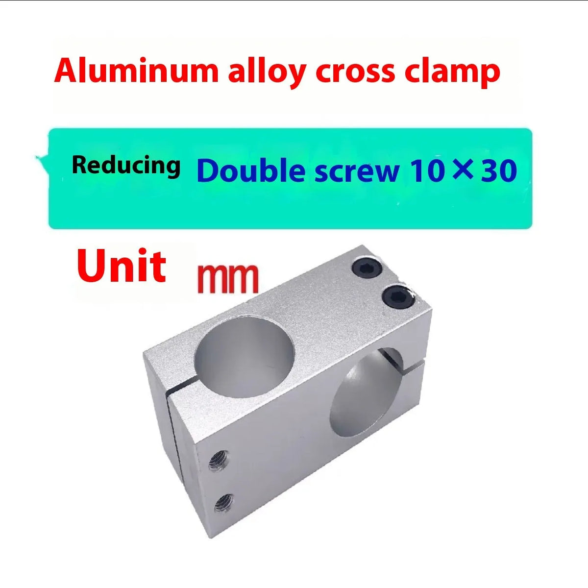 Aluminium alloy same diameter cross clamp fixing clip pillar in multiple sizes 4mm to 60mm
