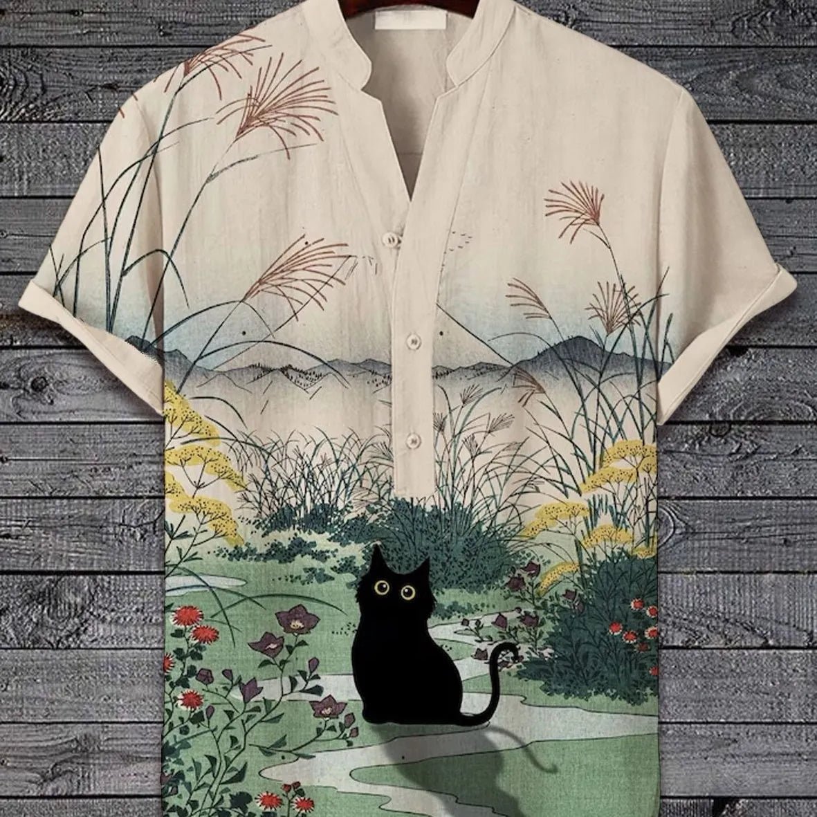 Short sleeve shirt with a 3D digital animal print design in various colours.